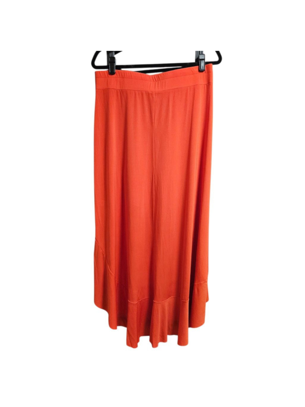 VENUS Large Reddish Orange High Low Ruffle Midi Skirt - Picture 3 of 8